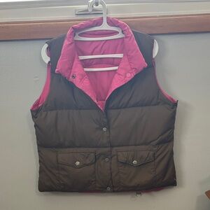 American Eagle XL Reversible Pink and Brown Puffer Vest